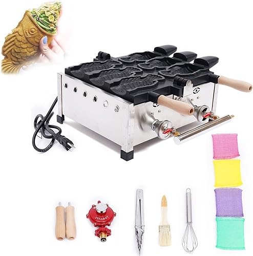 Miniatura 1 de Tipo antiadherente comercial de los pescados de Taiyaki del helado de la galleta de los pescados del Ga máquina del fabricante de