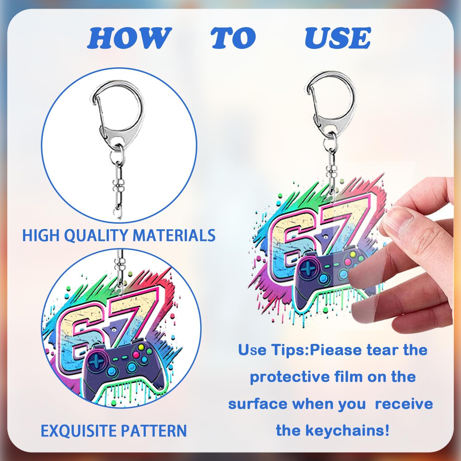 Six Seven Acrylic Keychain Funny 6 7 Party Favors Number Funny Six Seven Gifts Donut Ice Cream Baseball Meme 6 7 Elf Santa Christmas Gifts for Kids Teens Adults - Image 6