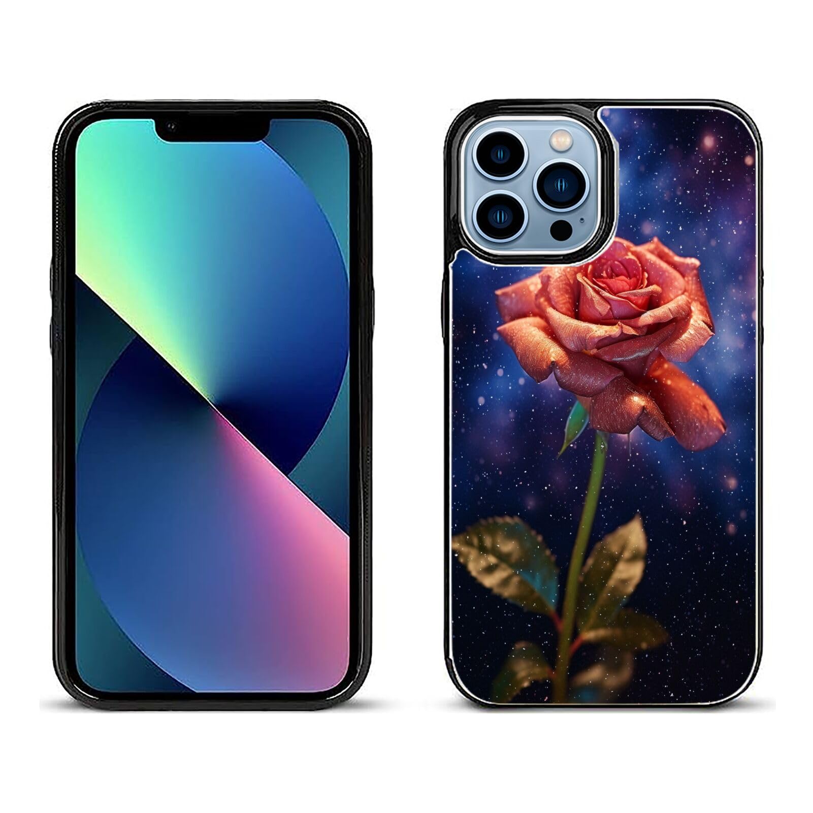 Stylish Wallet Case for iPhone 13 Pro Max with Rose Flower-aa908 Design - Premium Protection and Functionality Sleek Design Kickstand Feature