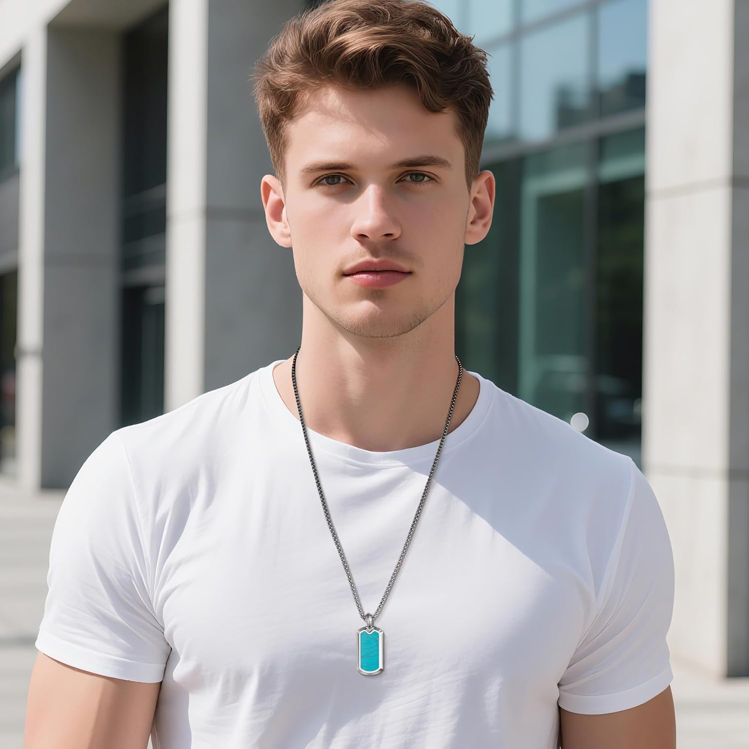 Amehyst Necklace for Men Onyx/Tigers eye/Lapis Lazuli/Pendant Necklace with Box Chian Valentine's Day gift - Image 4