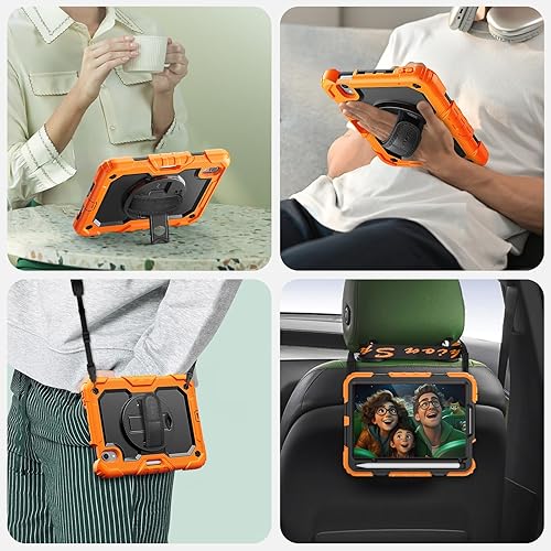 Miniatura 21 de SEYMAC Funda para iPad de 9ª/8ª/7ª generación de 10.2" 2021-2019, funda protectora resistente a prueba de golpes con protector de pantalla, soporte