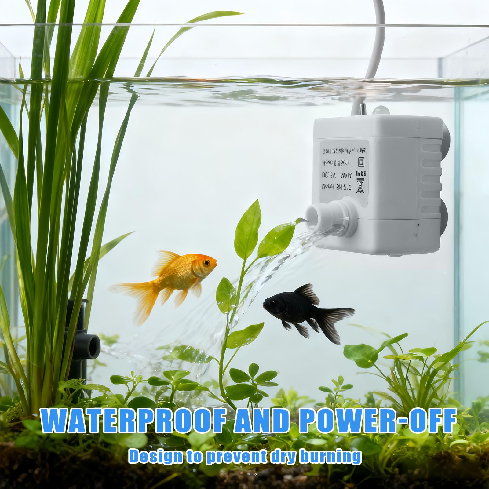 Pompe Fontaine à Eau Chat de Rechange Mini Pompes Filtre Aquarium Super Silencieuse avec Débit D'Eau Réglable Universelle Compatible pour Animaux de Compagnie Aquarium Culture Hydroponique