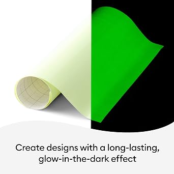 Cricut Removable vinyl glows in the dark, 61cm, self-adhesive vinyl roll, for cutting machine use, 2009582 white