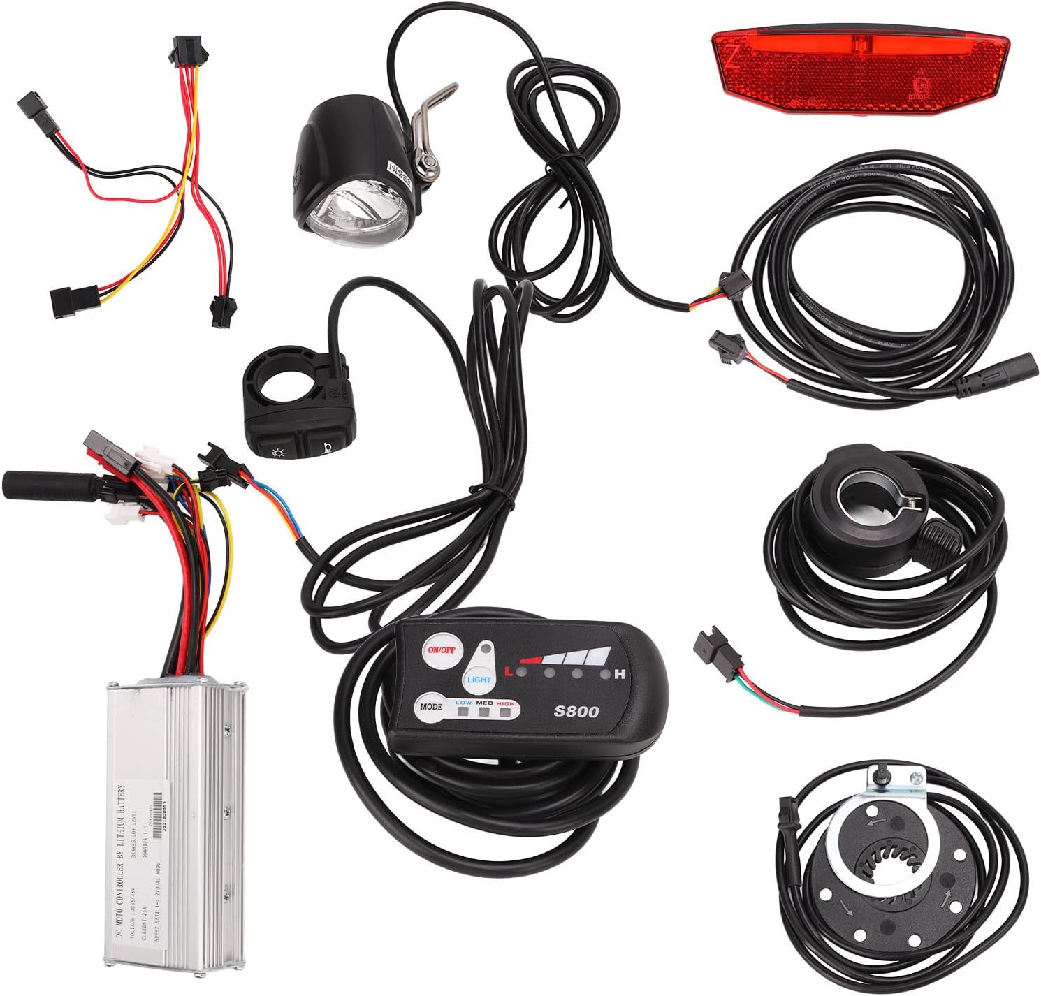 36V 48V 25A Controller Kit S800 LCD Display Panel with Metal Housing ABS Display for 750W Motor Electric Bikes Scooters DIY