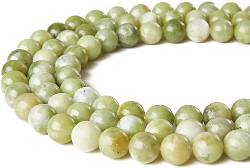 Miniatura 4 de 100 cuentas de jade chino de 0.394 pulgadas (0.394 in) cuentas de piedras preciosas naturales redondas sueltas para hacer joyas