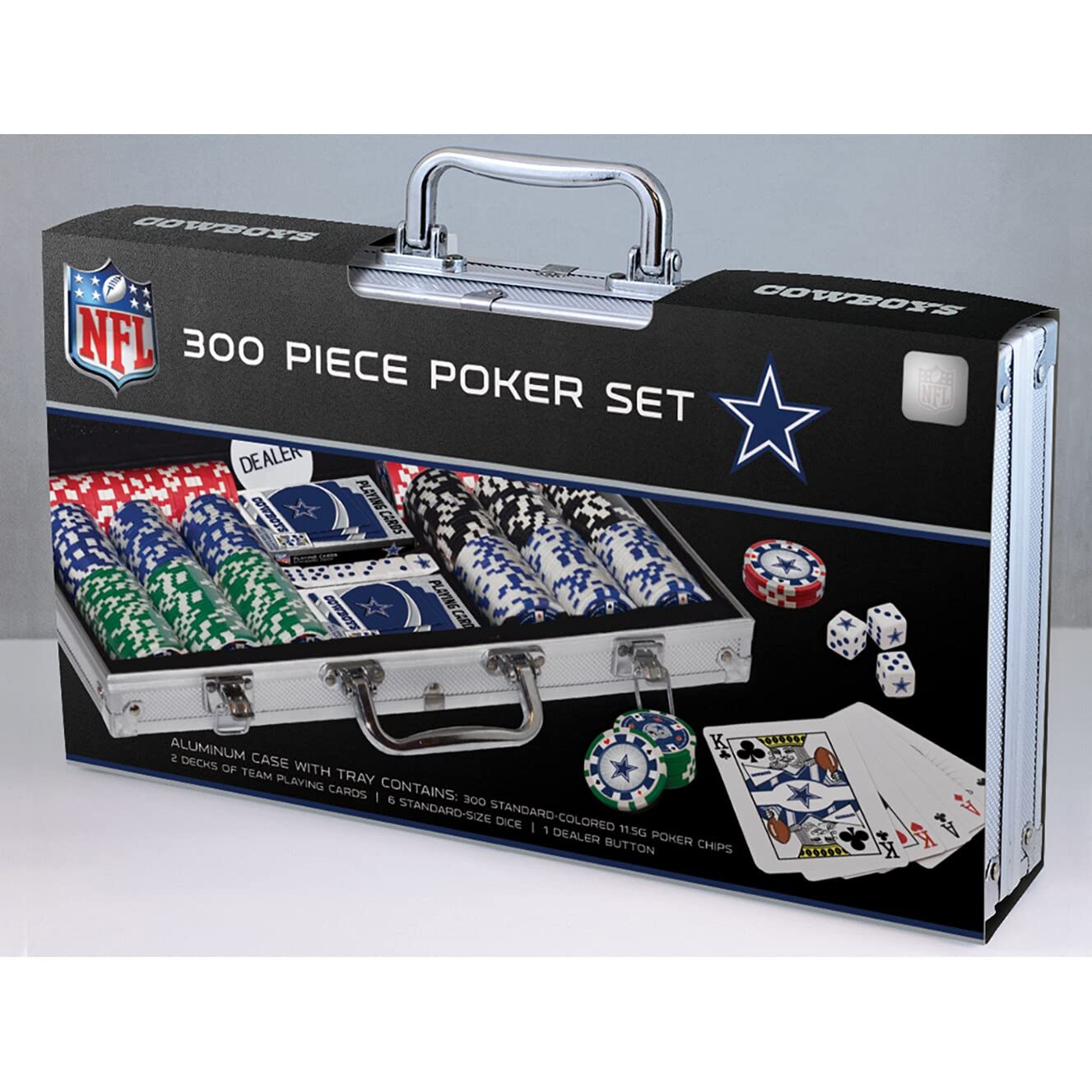 Masterpieces Casino - NFL Dallas Cowboys - 300 Piece Poker Chip Set with Carrying Case
