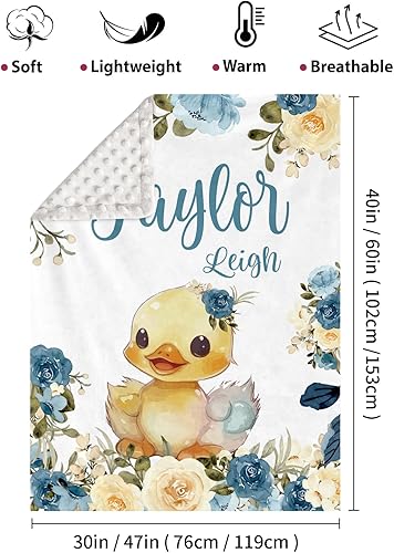 Miniatura 10 de Manta de bebé personalizada para niños, nombre personalizado con diseños de jirafa, franela suave con respaldo de puntos de doble capa, manta