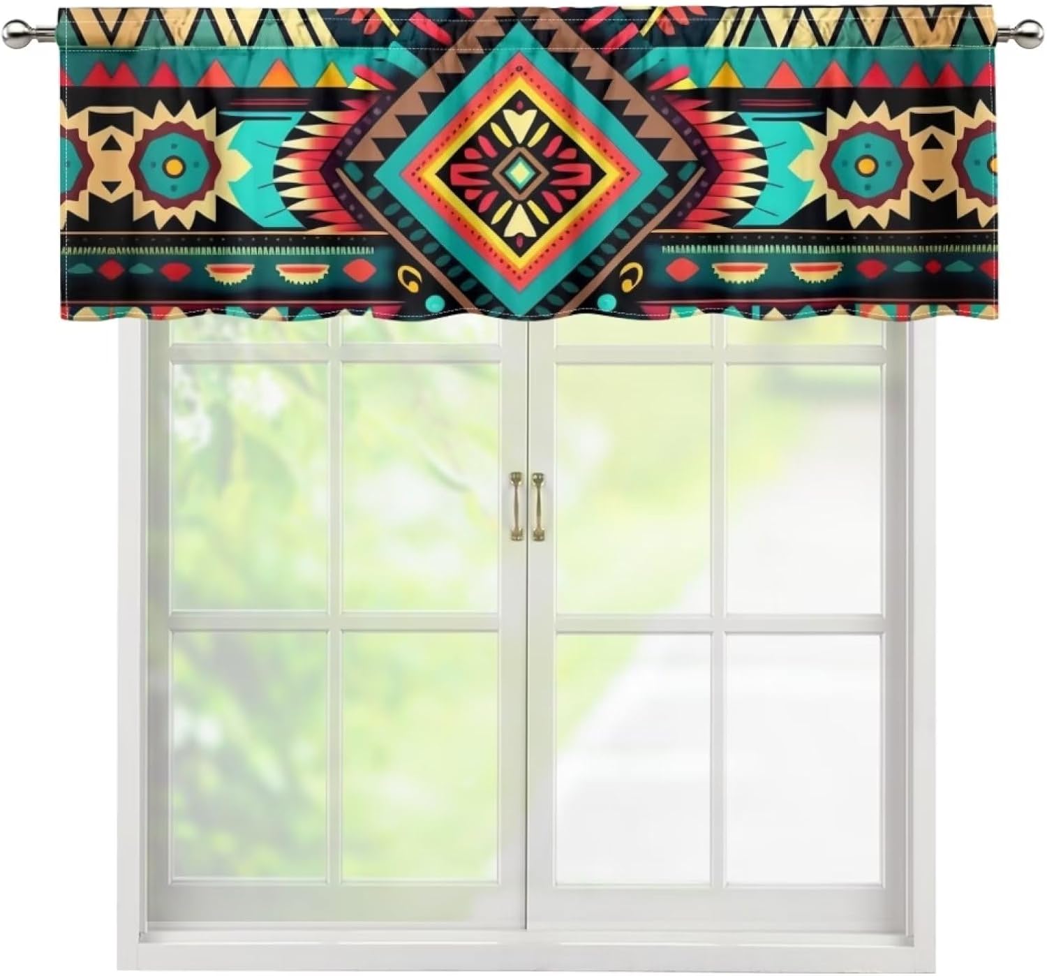 HUIACONG Western Kitchen Curtains Valances Native American