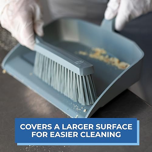 Miniatura 7 de Vikan 45873 Cepillo de limpieza de banco, cepillo de cerdas suaves de polipropilenopoliéster, cepillo y barredora con asa, 14 pulgadas, azul