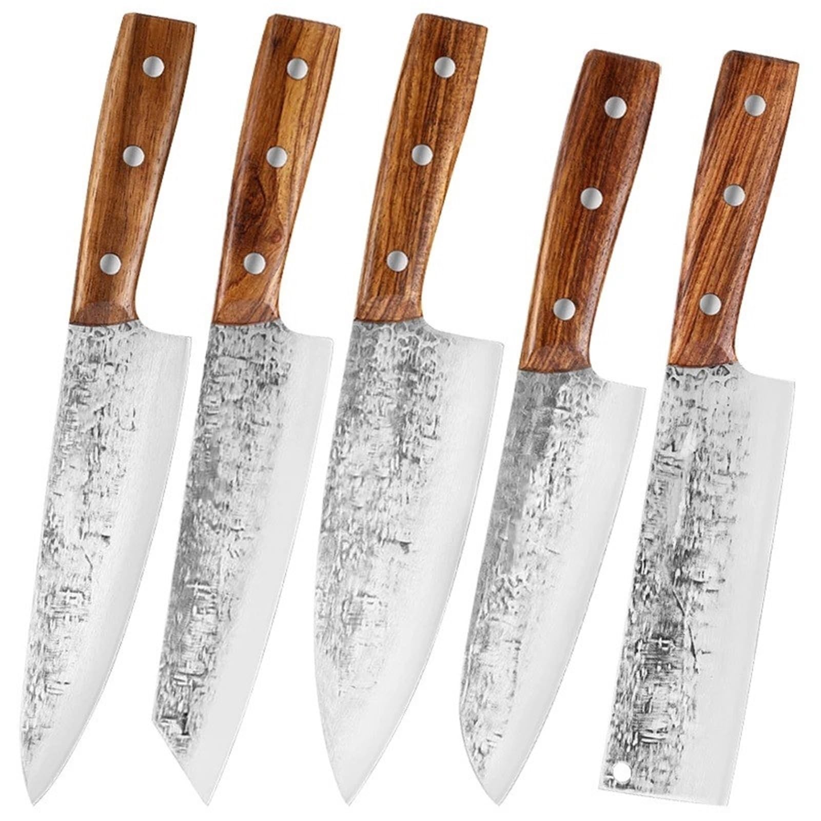Lachsmesser 1-5-teiliges apanesisches Messerset, geschmiedetes Fischfilet, Sushi-Schneidemesser for die Küche(5pcs)