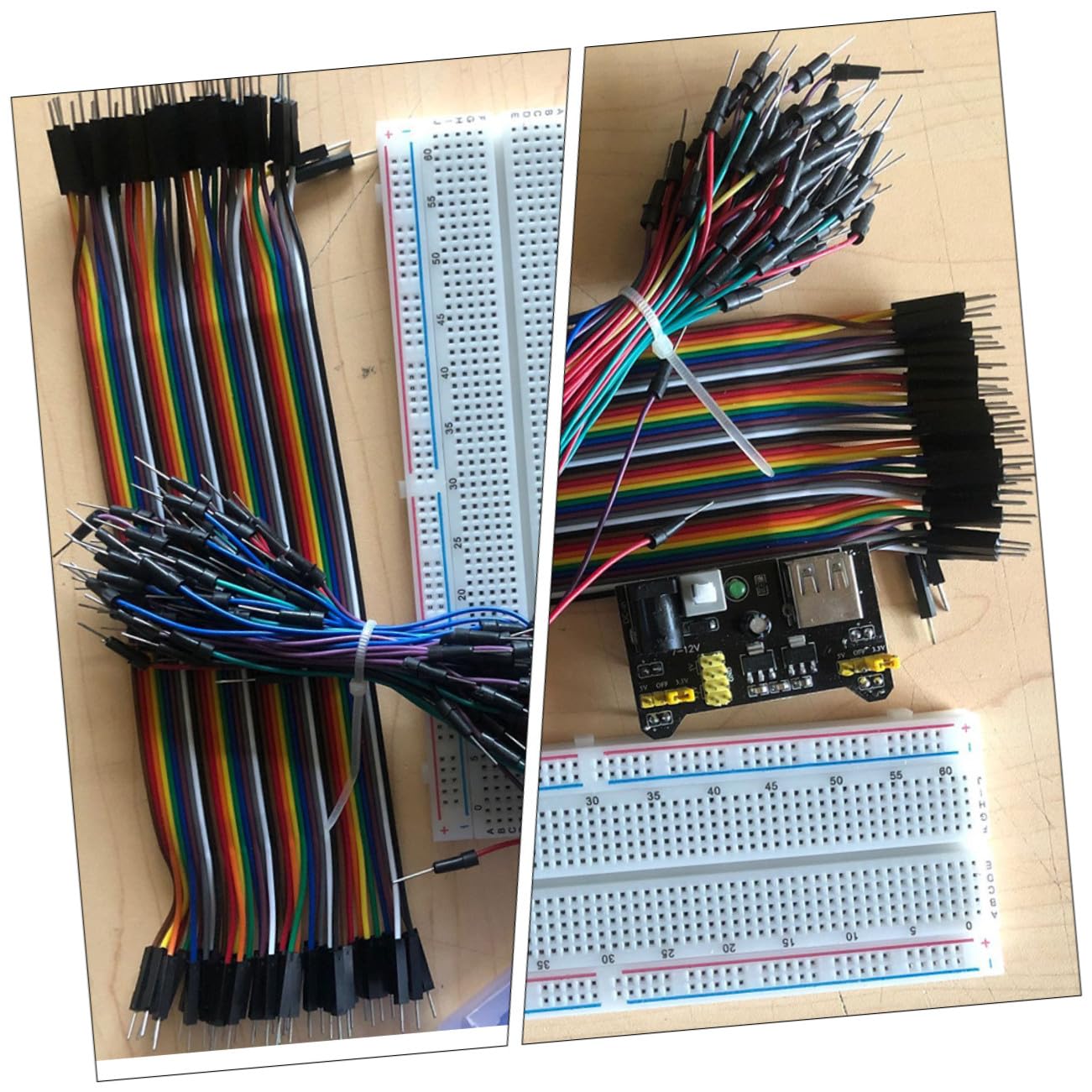 Kit di Avvio Breadboard con Alimentatore Fili Jumper per Prototipi Elettronici DIY Scuola e Laboratorio