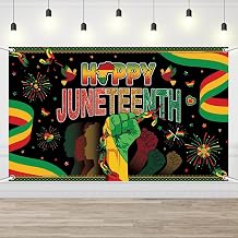 AIBIIN Happy Juneteenth Backdrop African American Independence Day Background Banner Freedom Day Banner for Juneteenth Party Decorations 6x3.6ft