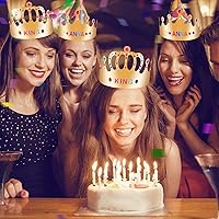 Vista 4 de Coronas de papel doradas, coronas de rey de cumpleaños de bricolaje para decorar, coronas de papel de príncipe y princesa para la clase escolar