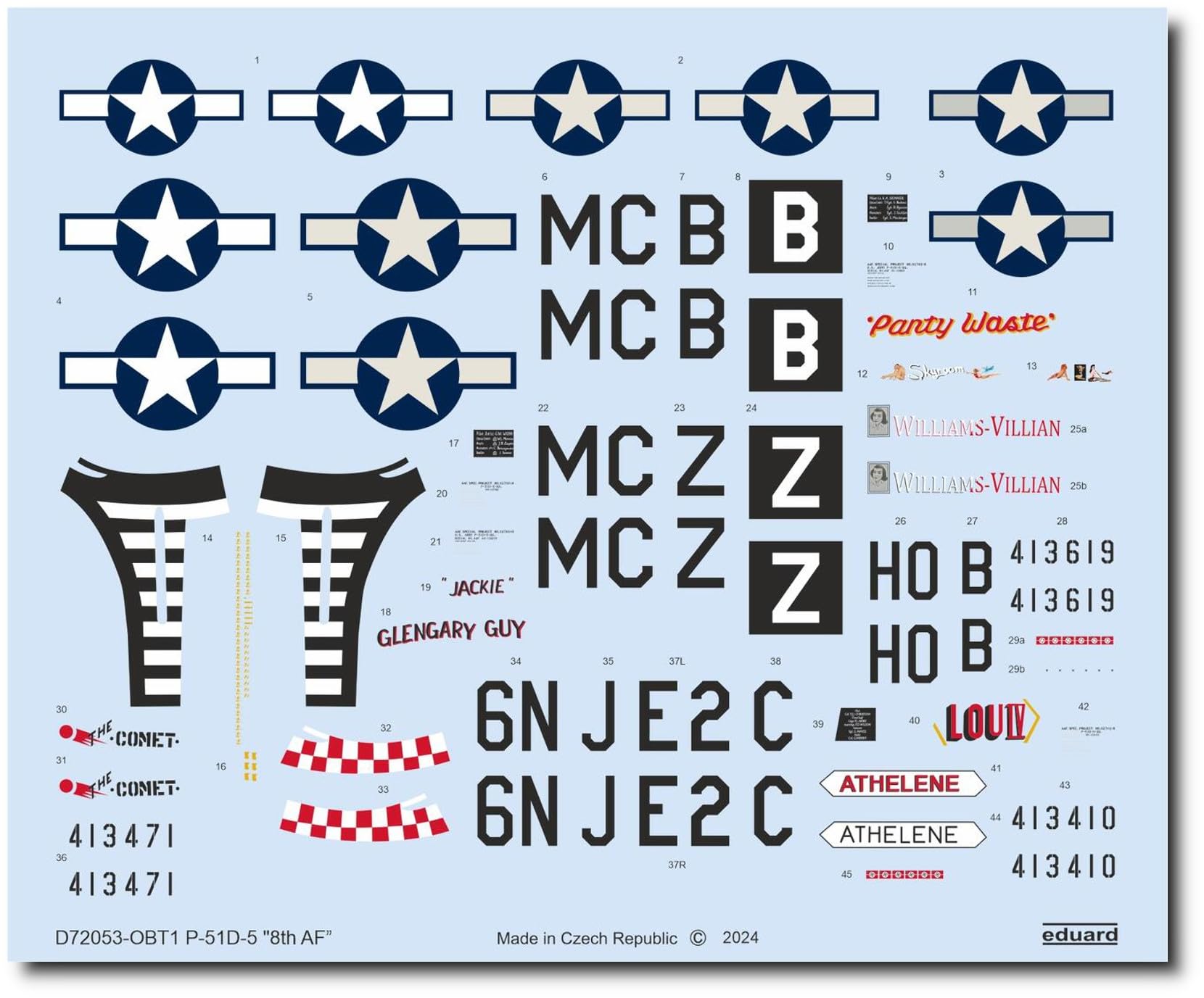 Eduard P-51D-5 "8th AF" 1/72 Decal for EDUARD
