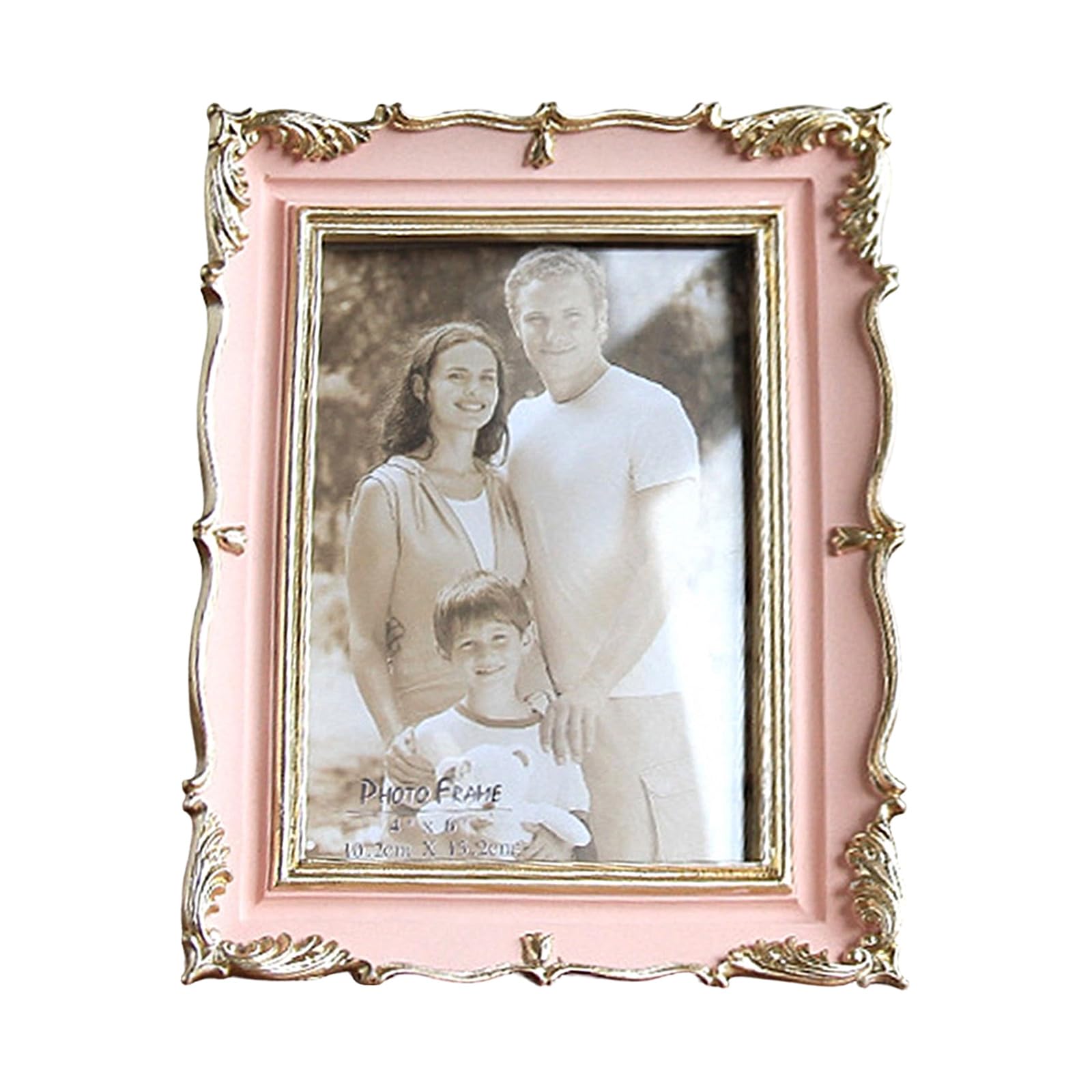 ZBIianxer Resin Photo Frame Antique Design European Golden Trim Carved Picture for Living Room Tabletop Decors Carved Resin Photo