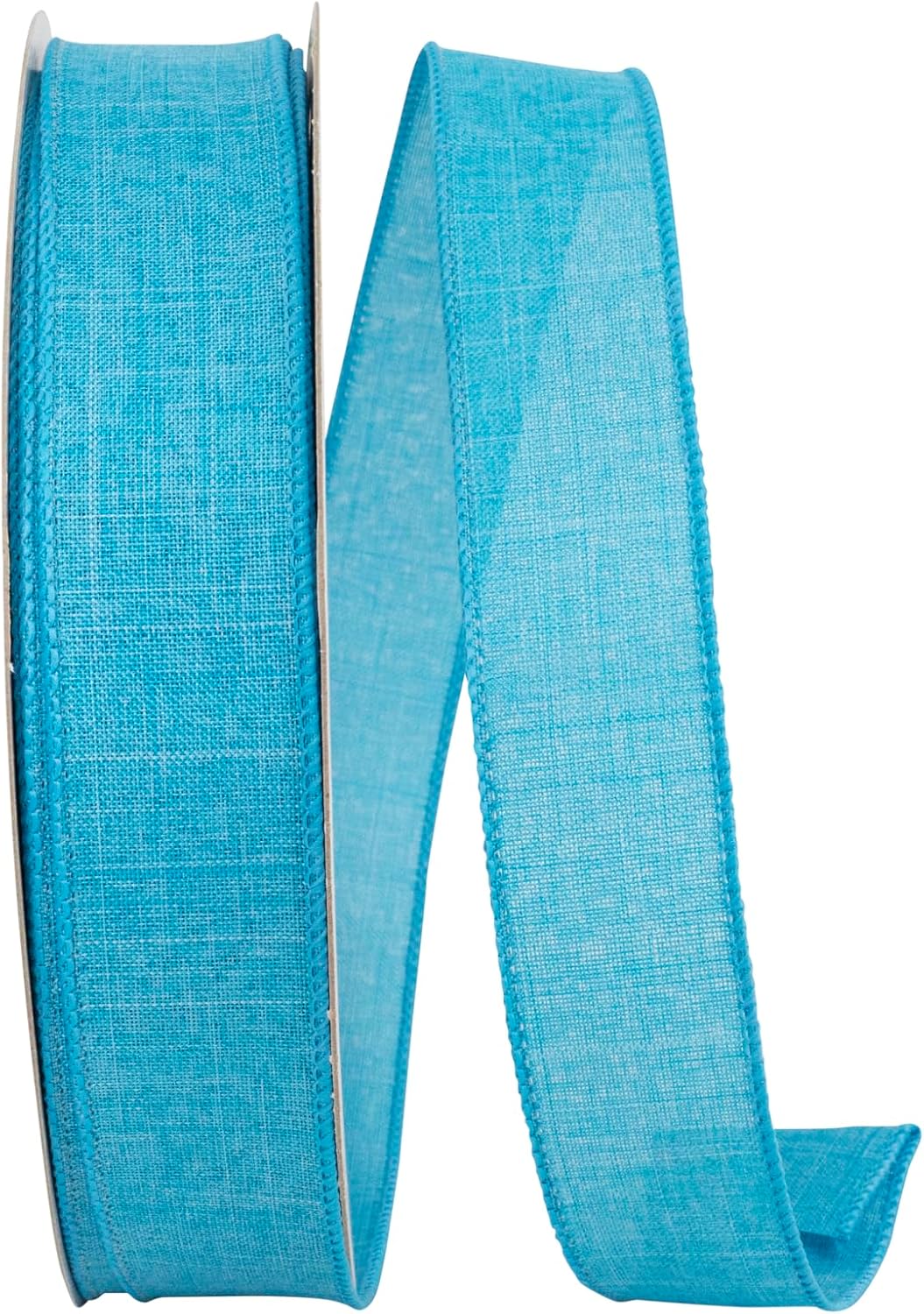 Reliant Ribbon 92573W-913-09K Everyday Linen Value Wired Edge Ribbon, 1-1/2 Inch X 50 Yards, Turquoise