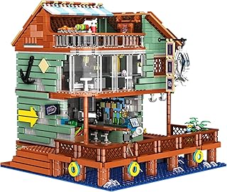 Harbour Restaurant Building Kit, Ideas Seaview House Building Sets 3281PCS Retro Architecture Building Blocks STEM Toys Gift for Teens Home Decorations Collection
