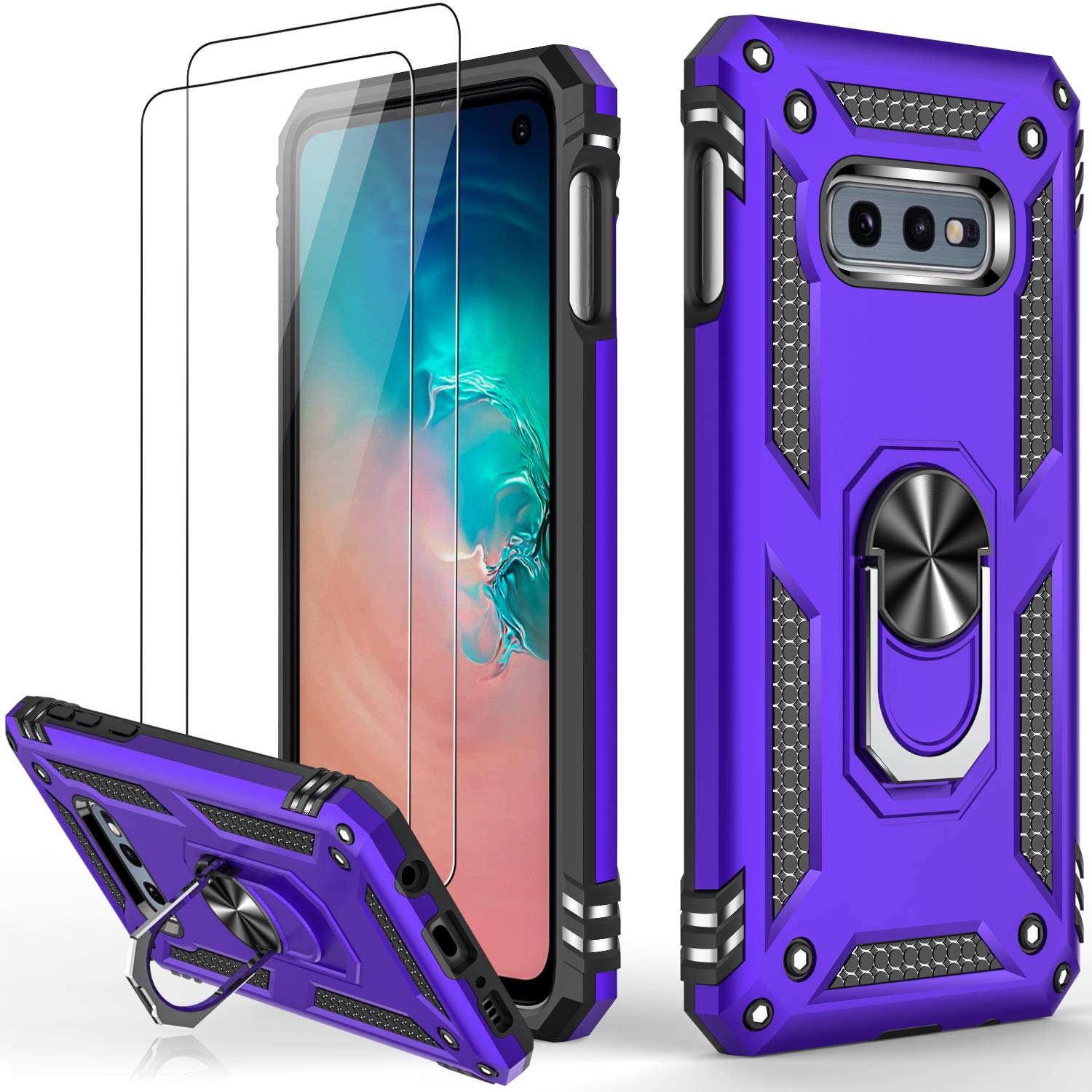 IKAZZ for Galaxy S10e Case with Screen Protector,Military Grade Shockproof Heavy Duty Protective Phone Cover Pass 16ft Drop Test with Magnetic