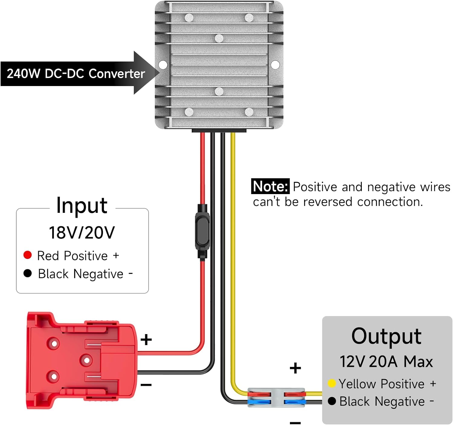 1 Pack 18V to 12V Step Down Converter + 1 Pack LED Work Light