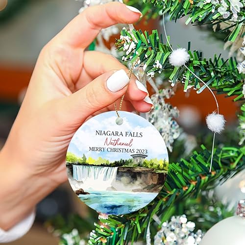 Miniatura 5 de Adorno de Navidad personalizado de las Cataratas del Niágara 2023, Parque Estatal de las Cataratas del Niágara de Nueva York, adorno de Navidad,