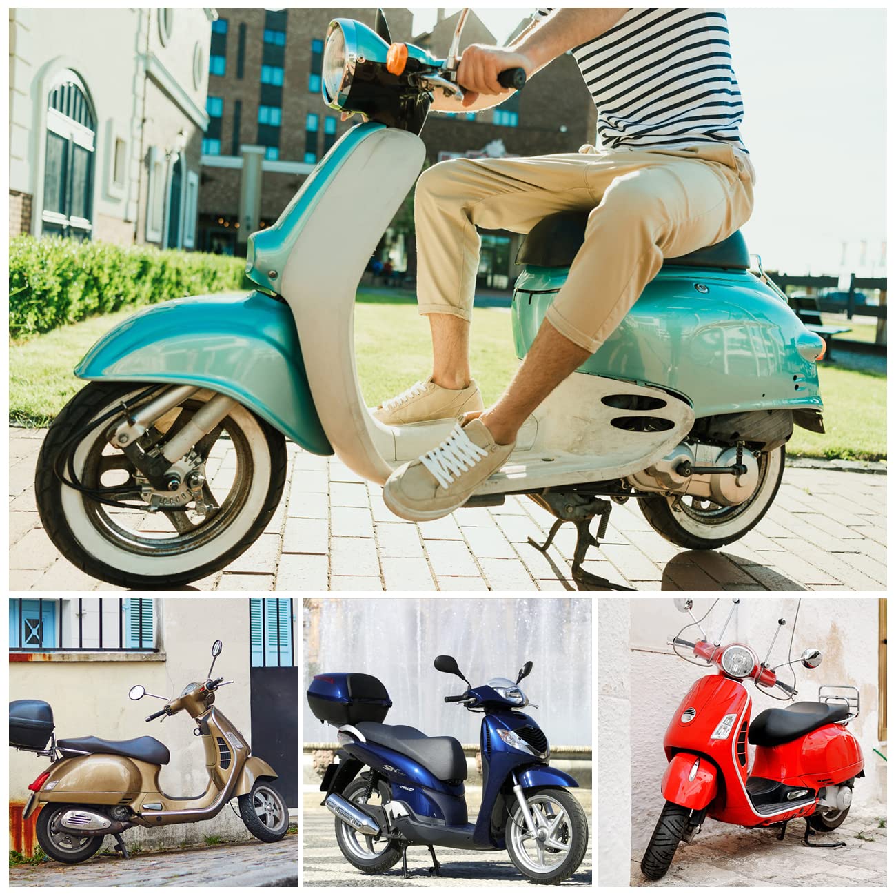 LIHAO Coprisella per Moto, Copri Sedili Ciclomotore Universale Impermeabile per Motocicletta in Pelle - XL