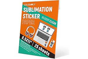Sublimation Sticker Paper-25 Sheets 100% Clear Waterproof Durable Transparent Heat Transfer Paper...