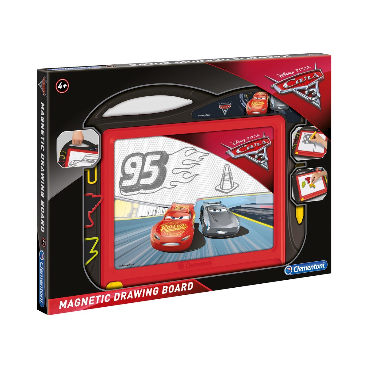Clementoni - 15162 - Lavagna Magnetica - Disney/Pixar Cars 3 - lavagna per disegnare, con stampini - bambini 4 anni+