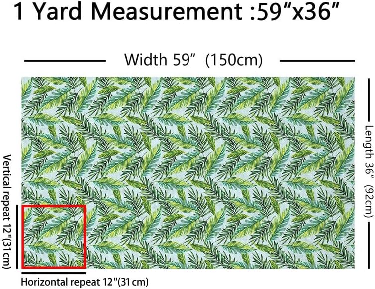 Miniatura 2 de Feelyou The Yard, tela de tapicería tropical de hoja de palma verde para exteriores, tela decorativa de palmera de verano para tapicería y proyectos