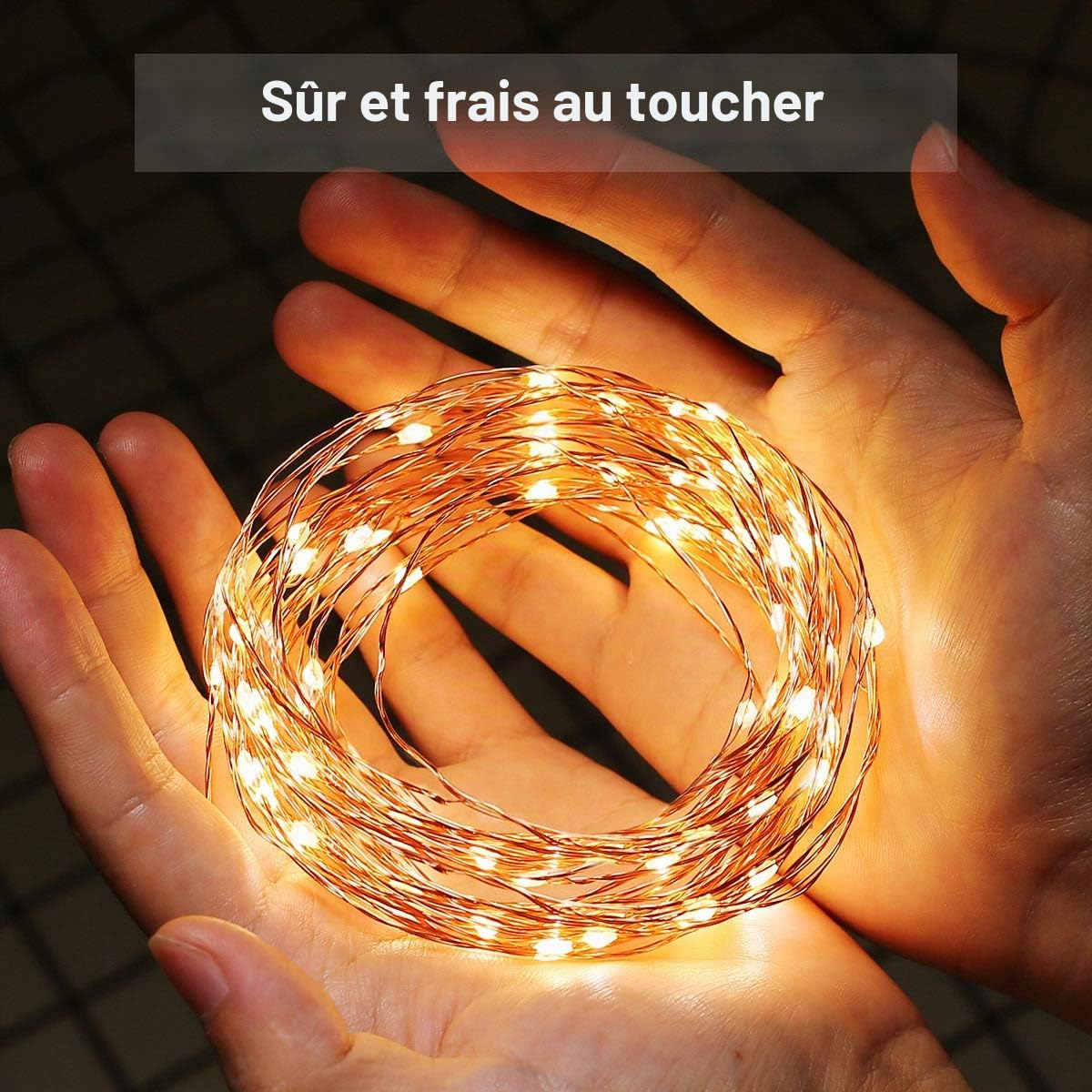 LE Guirlande Lumineuse 20M, 200 LED en Cuivre, Imperméable IP65, Lumière Etoilée, Blanc Chaud, pour Décoration Intérieure Extérieure, Jardin, Noël, Anniversaire, Mariage, Christmas