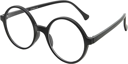 grinderPUNCH Costume Glasses | Thin Round Nerd Halloween Eyeglasses | Wizard Glasses | Adults (Black)