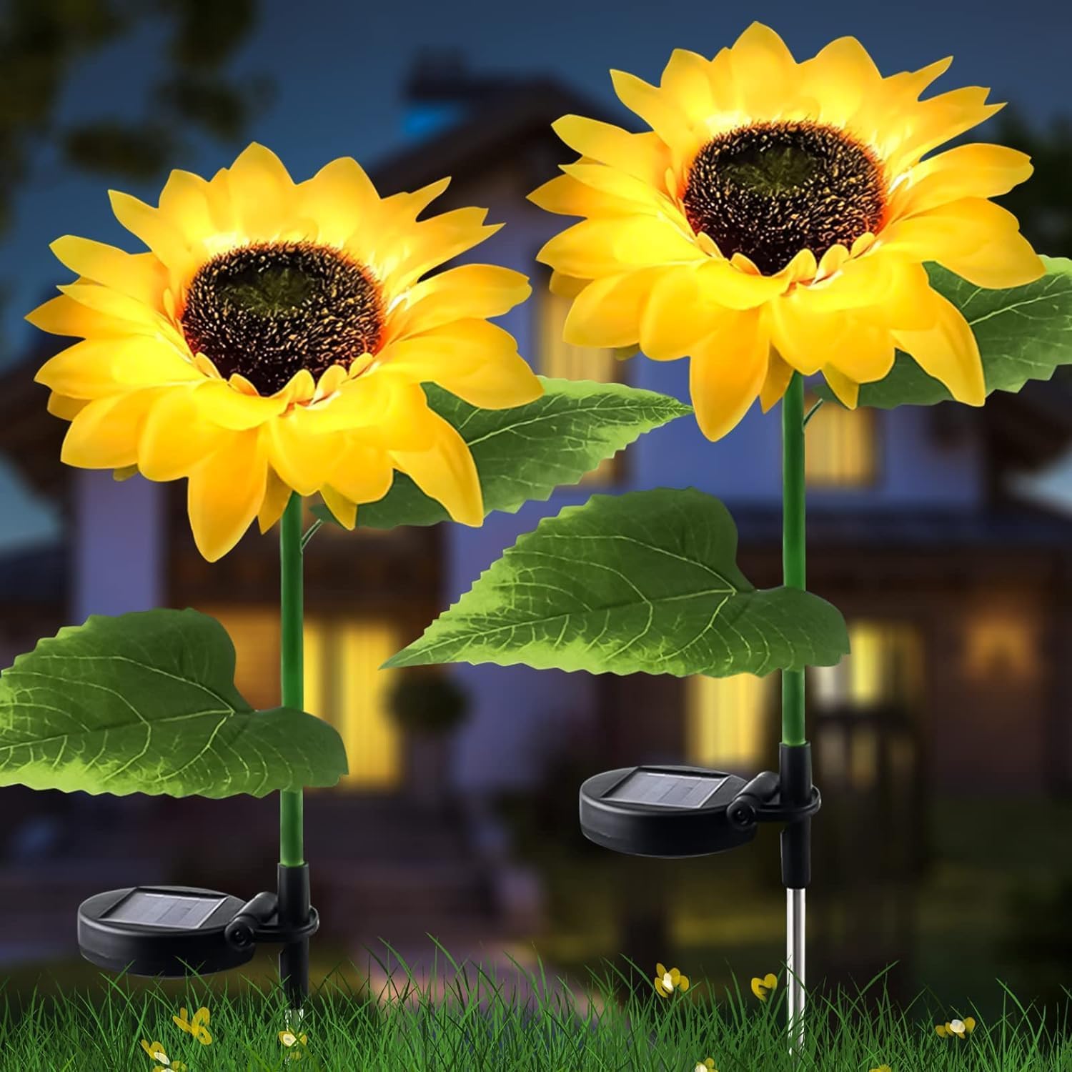 CHARKEE® Sunflower Solar Lights Waterproof Garden Lights | 20 LED Starburst Swaying Lights | Solar Outdoor Garden Decor for Balcony | Garden | Lawn (Pack of 2) CHA-D1