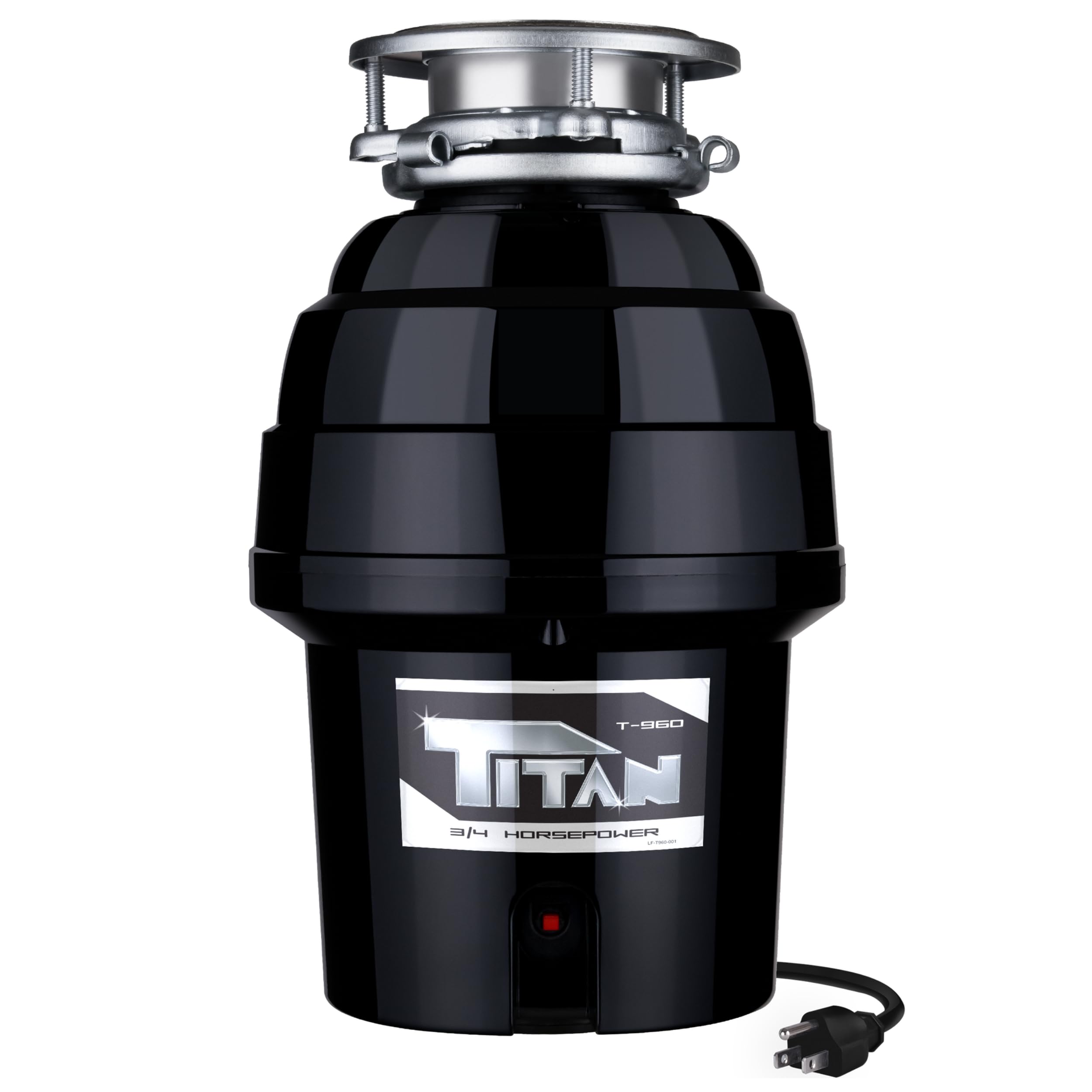 TITAN 10-US-TN-GAR-3B Torque Garbage Disposal System with Stainless Steel Impellers & Griding Components, Black (3/4 HP | Deluxe)