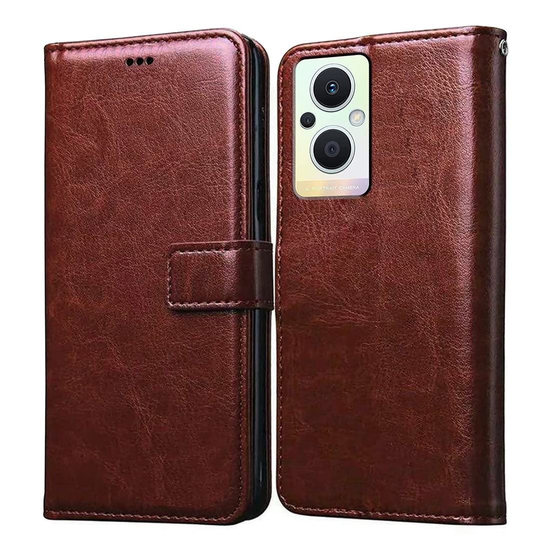 Casotec Flip Cover for Oppo F21 Pro 5G | Premium Leather Finish | Inbuilt Pockets & Stand | Flip Case for Oppo F21 Pro 5G (Brown) (B0B34RWVHL) Amazon Price History, Amazon Price Tracker