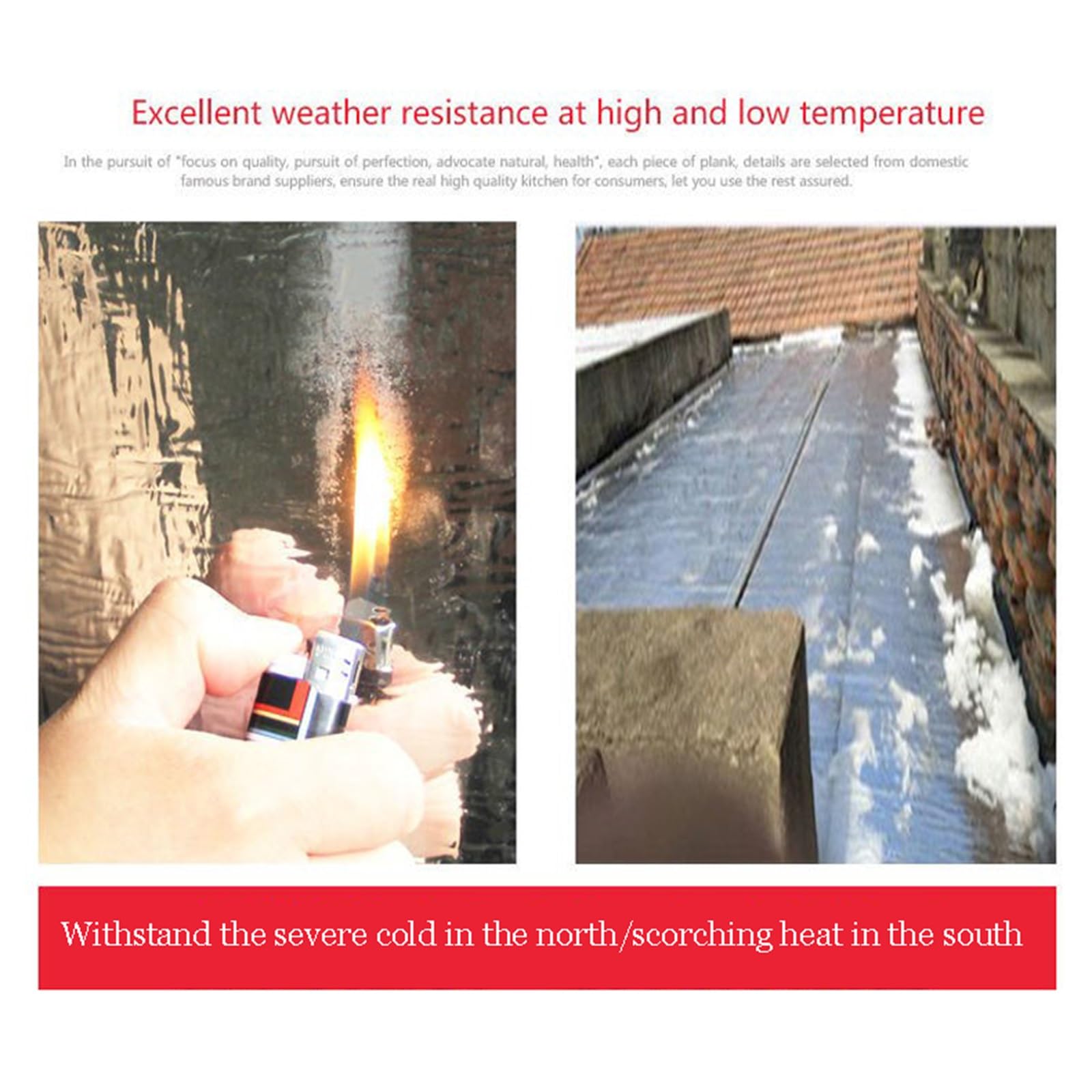 Cinta de reparación de techos de asfalto resistente al agua, contrapiso F y cinta intermitente para fugas, grietas, alféizares de ventanas y reparaciones de tuberías (T2mm/W1*L10m)