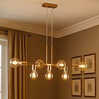 Pendente Rubis 7 Lâmpadas 68cm Industrial (Dourado)