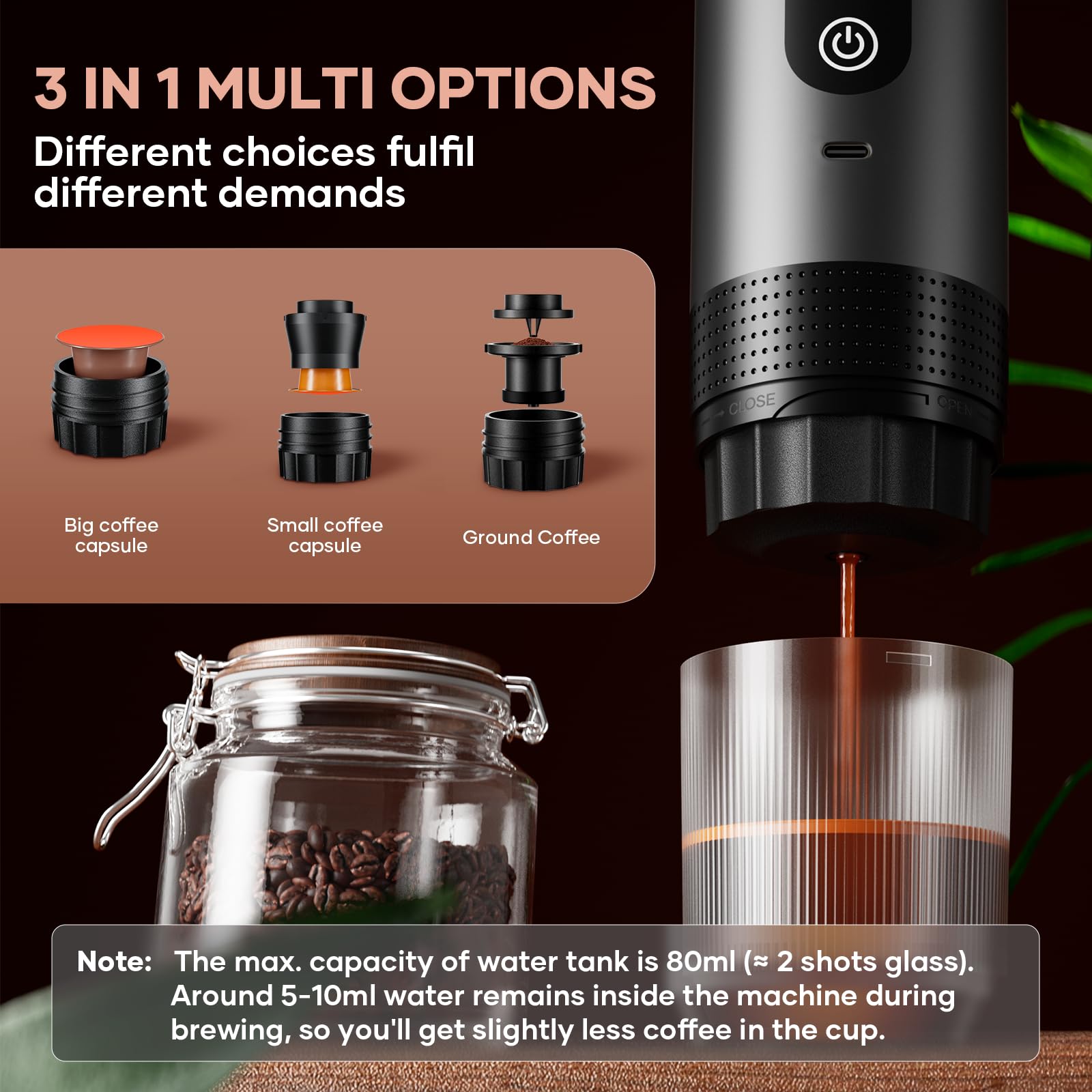 Nespresso ポータブルコーヒーメーカー シルバー/ブラック Amazon.co.jp: ポータブルコーヒーメーカー エスプレッソマシン 小型