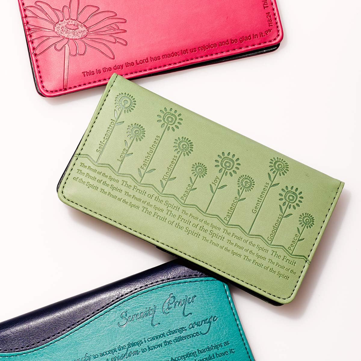 Christian Art Gifts "The Fruit of the Spirit" Checkbook Cover,Sage,One Size at  Women’s Clothing store: Checkbook Cases