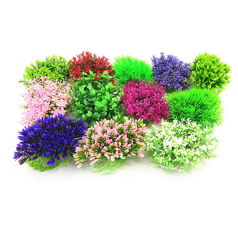 Sunfauo Plantas Acuario Naturales Plantas Acuario Acuario Adornos Grande Las Plantas del Acuario Artificial Peces de Acuario Decoración 4pcs