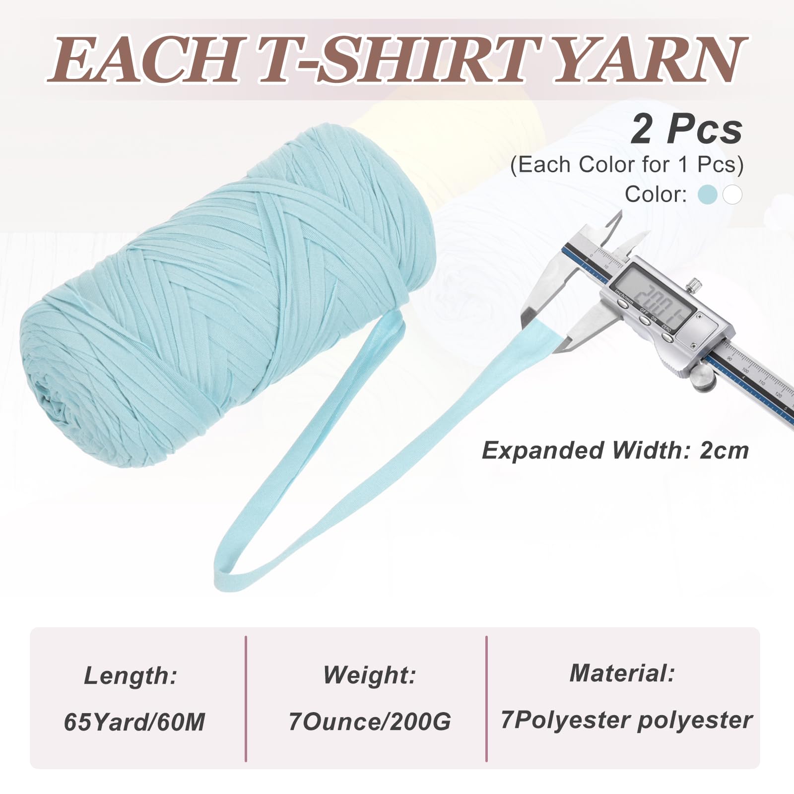 PATIKIL T-Shirt Yarn for Crocheting with 1 Crochet Hook - Image 2