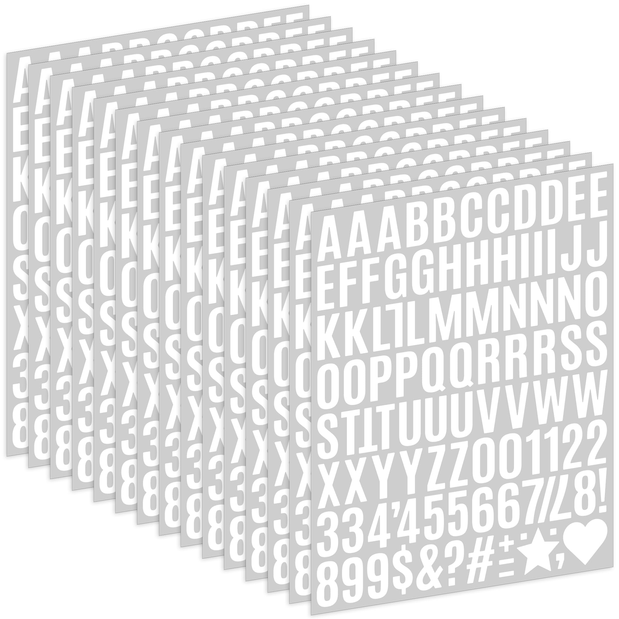Sondeng White 1470Pcs Letter Stickers Alphabet Stickers 15 Sheets Vinyl Small 1 Inch Mailbox Numbers Self Adhesive,Stick On Letters For Water Bottles Scrapbook Cup Craft Sign Classroom Number (,1 Inch)