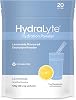 أكياس مسحوق الإلكتروليتات الفوارة Hydralyte - 20 عصا منكهة - الإماهة السريعة - منع الجفاف - تحقيق الترطيب الأمثل (20 كيسًا، عصير الليمون)