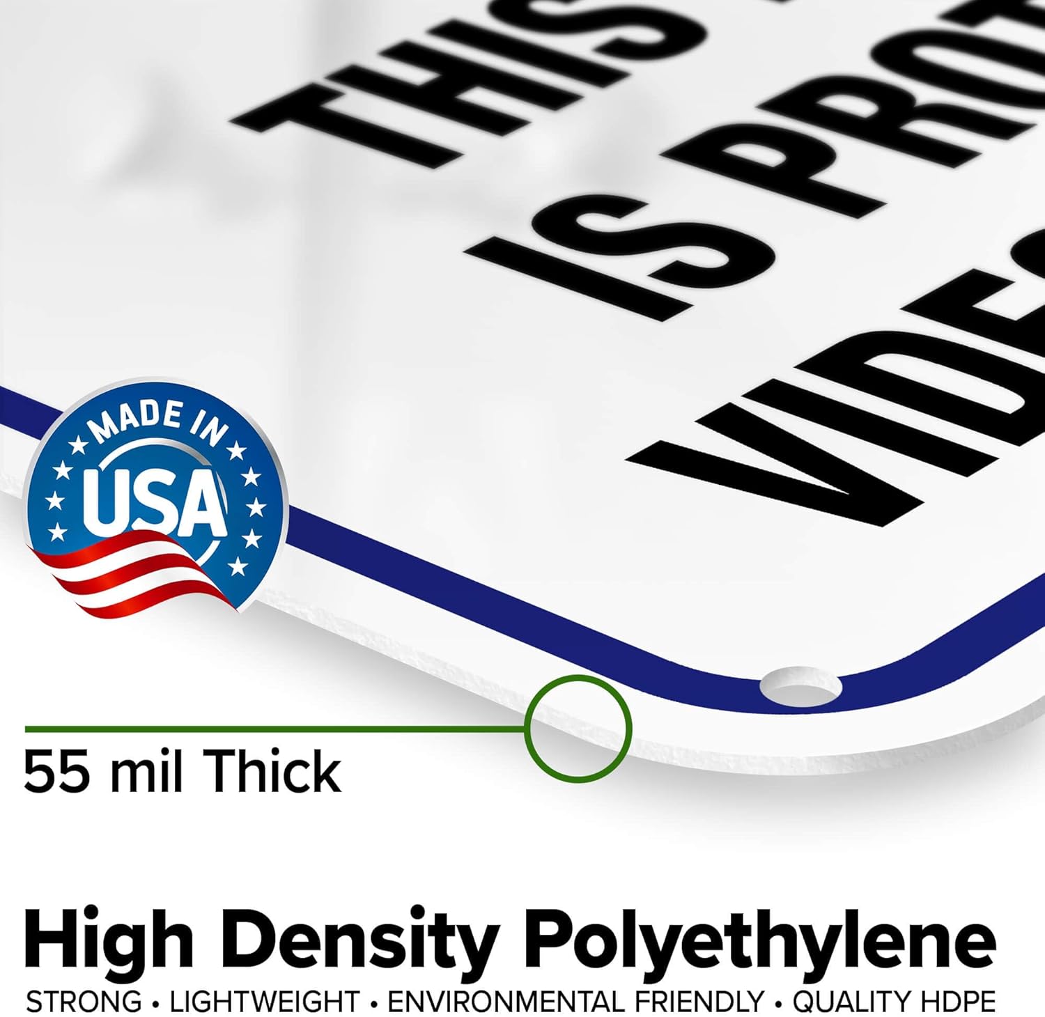 Notice This Property is Protected by Video Surveillance Sign18"x24" Polyethylene, Indoor/Outdoor Use, USA MADE By My Sign Center