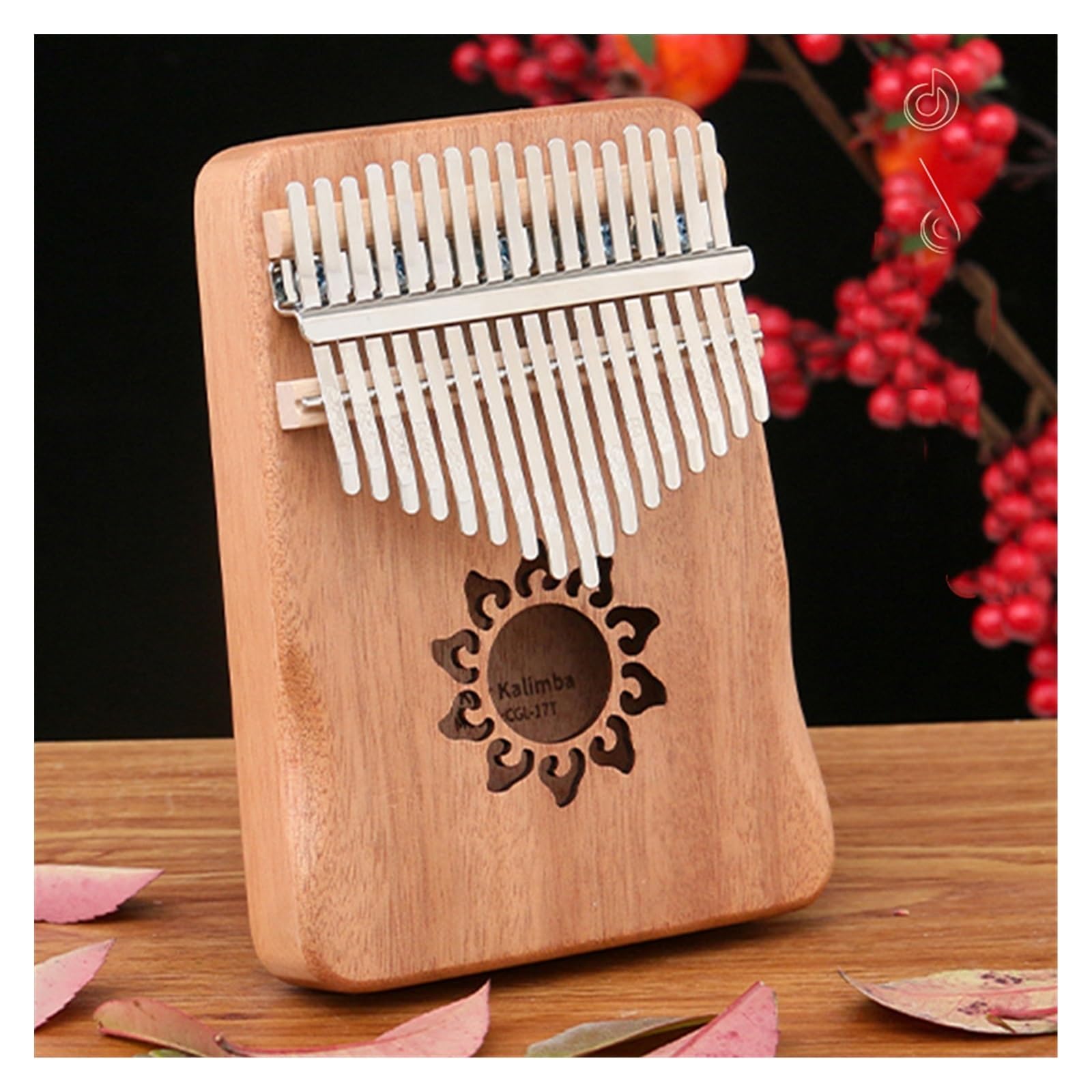 kalimba mini Osłona dłoni w kolorze drewna, skala chromatyczna, 17-tonowy fortepian kciukowy Kalimba Kalimba, przenośny fortepian dla początkujących