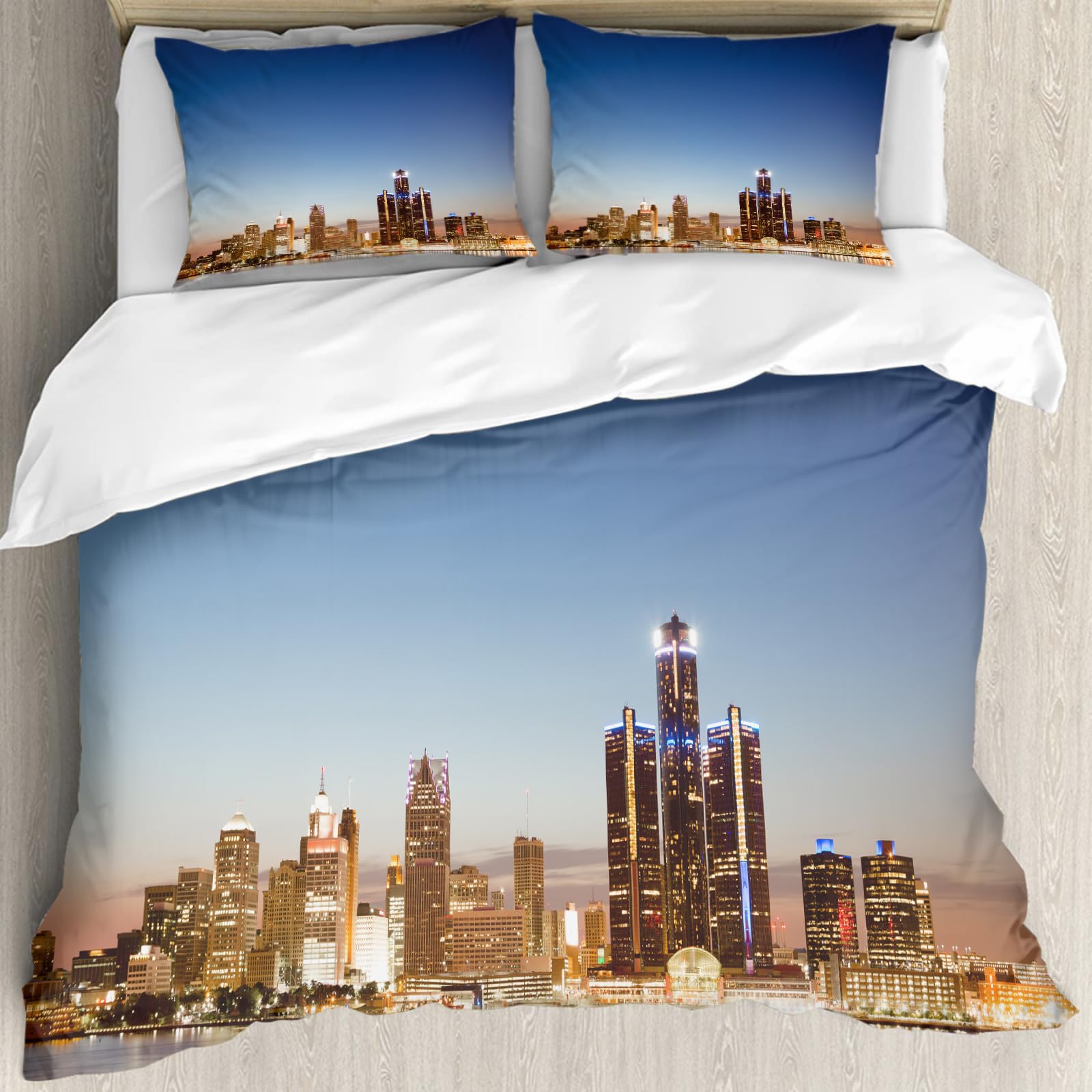 Linge de lit hypoallergénique imprimé horizon Détroit au crépuscule 228x264 cm