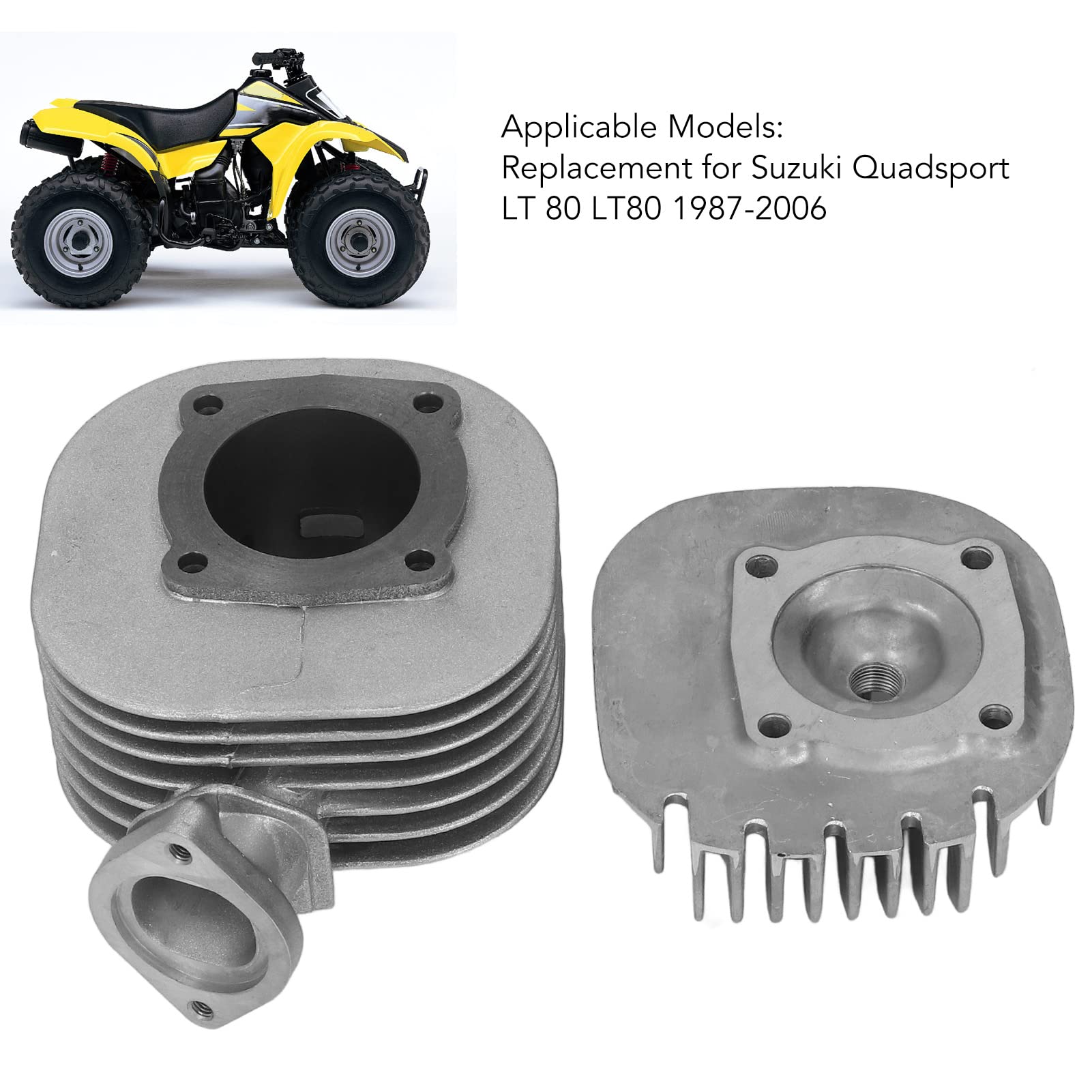 Cocoarm Kit estremità Superiore Anello Guarnizione Testa Pistone Cilindro da 50 Mm, Lega di Alluminio, Ricambio per Quadsport LT 80 LT80 1987-2006, Prestazioni Affidabili e Facile Installazione