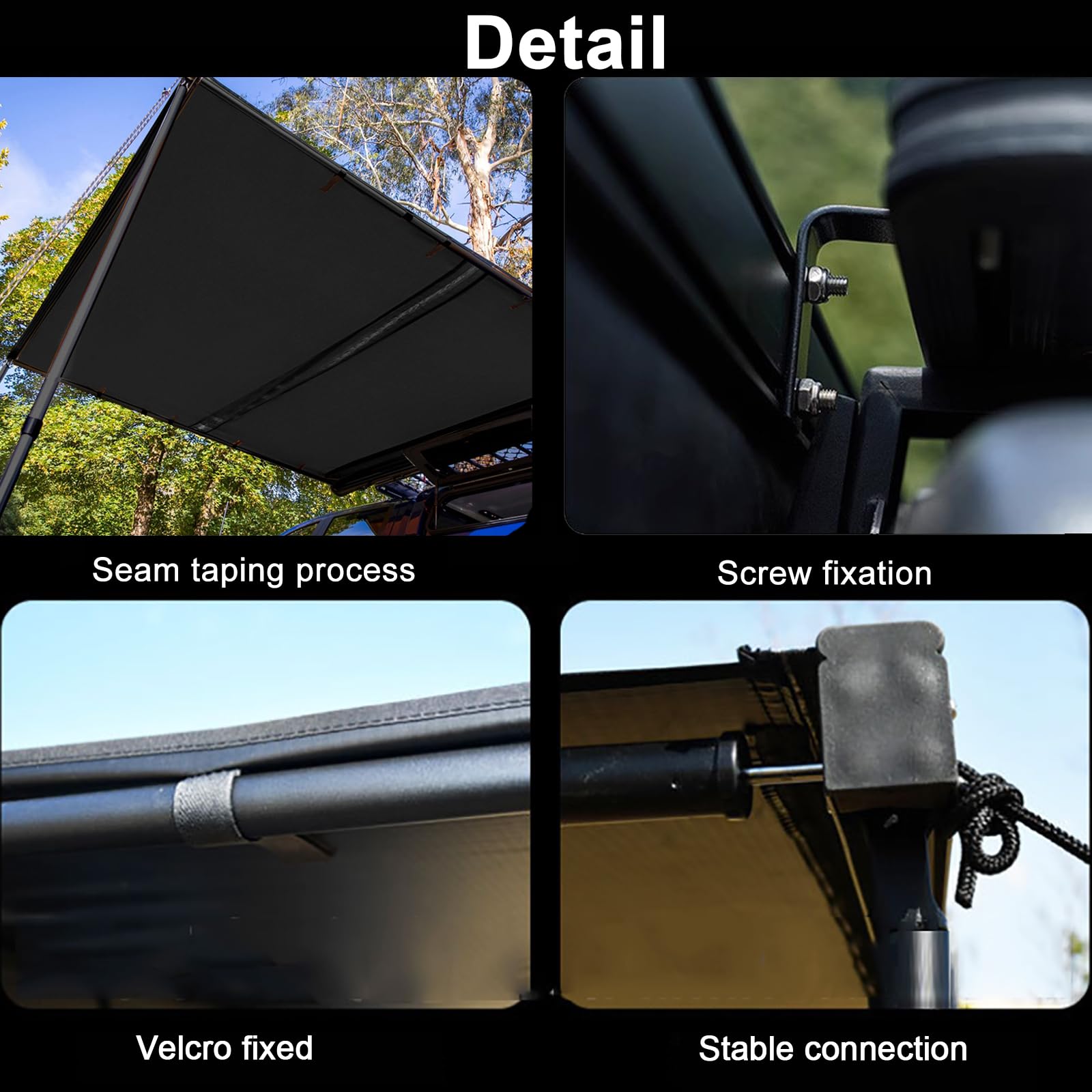 Auto Markise Camping Einziehbare Auto-Seitenmarkise für den Außenbereich, Ausziehbare Ripstop-Fahrzeugmarkise für Überlandcamping, PU5000 mm, Wetterfest, für SUV/LKW/Van (Size : 160x250cm/5.2X