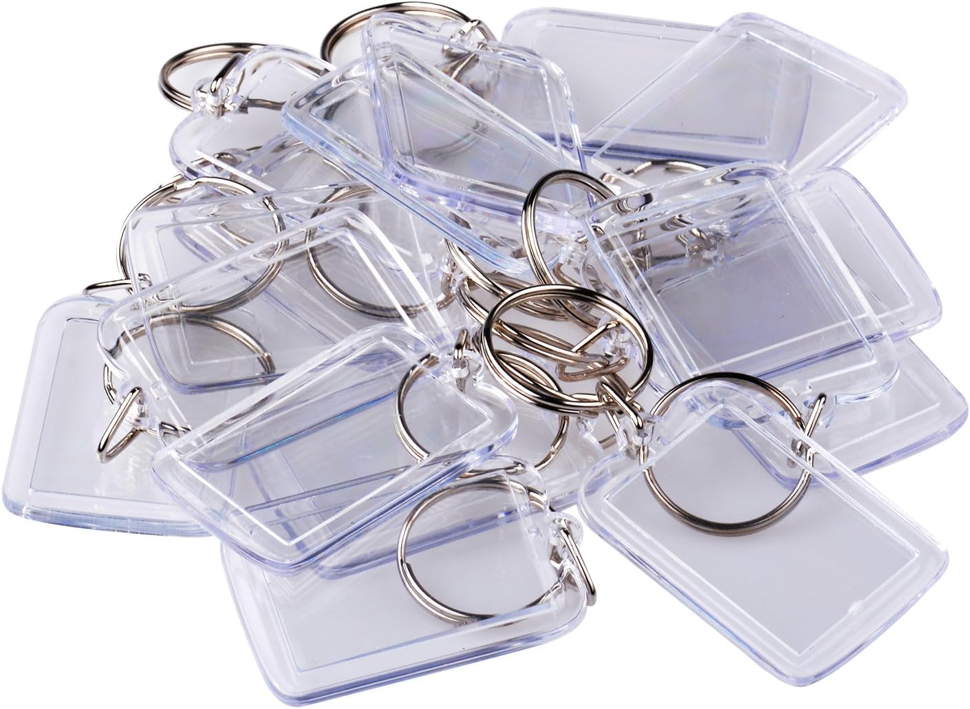 100pcs :2"x1.3" Custom Personalised Insert Photo Acrylic Blank Keyring Keychain Wholesale