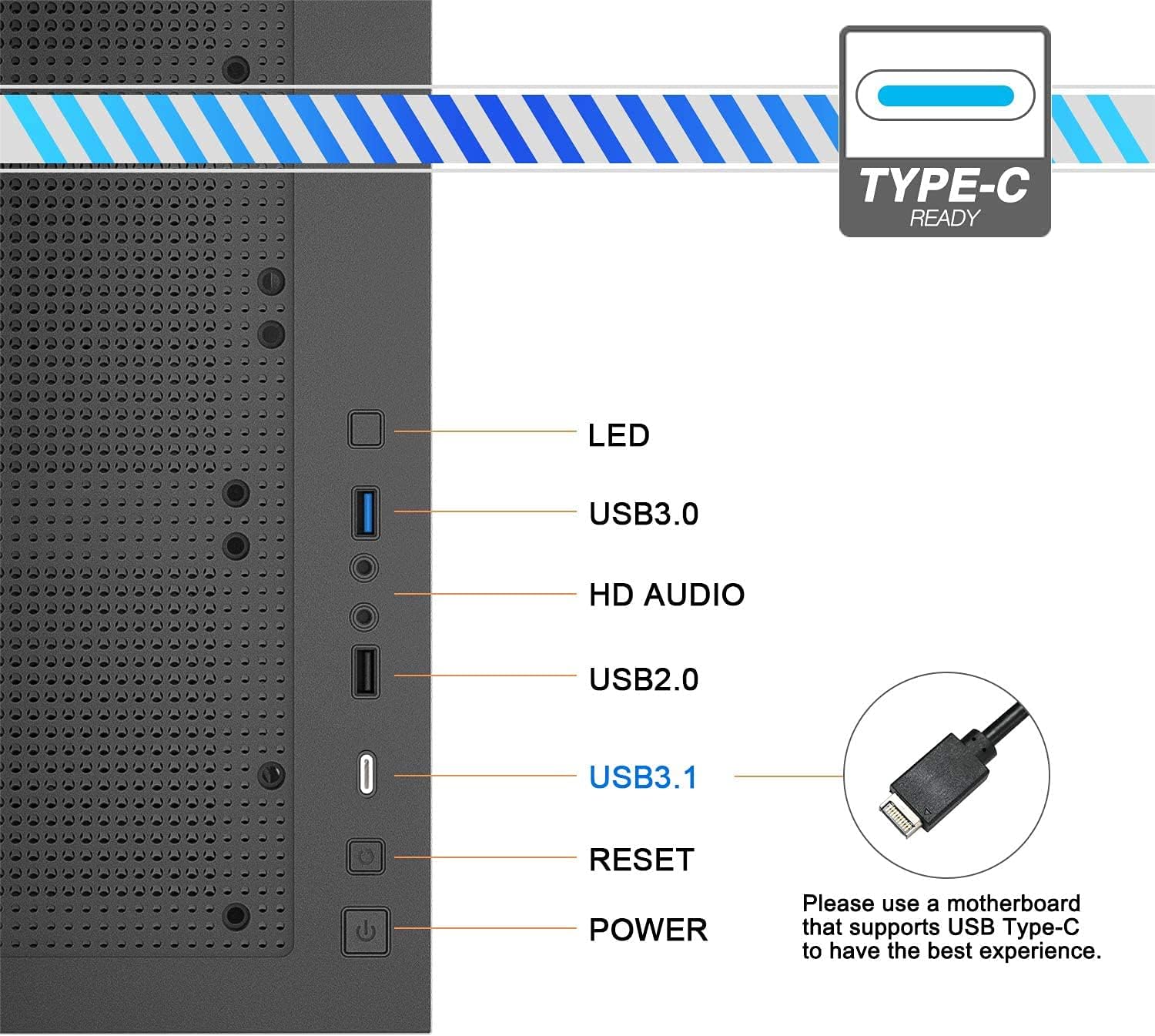 Best Deal Cheap 🛒 darkFlash DLX22 NEO Mid Tower Computer Case, E-ATX/ATX/Micro-ATX/Mini ITX Airflow PC Gaming Case, Hinged Tempered Glass Side Panel, USB Type-C Port, Cable Management System