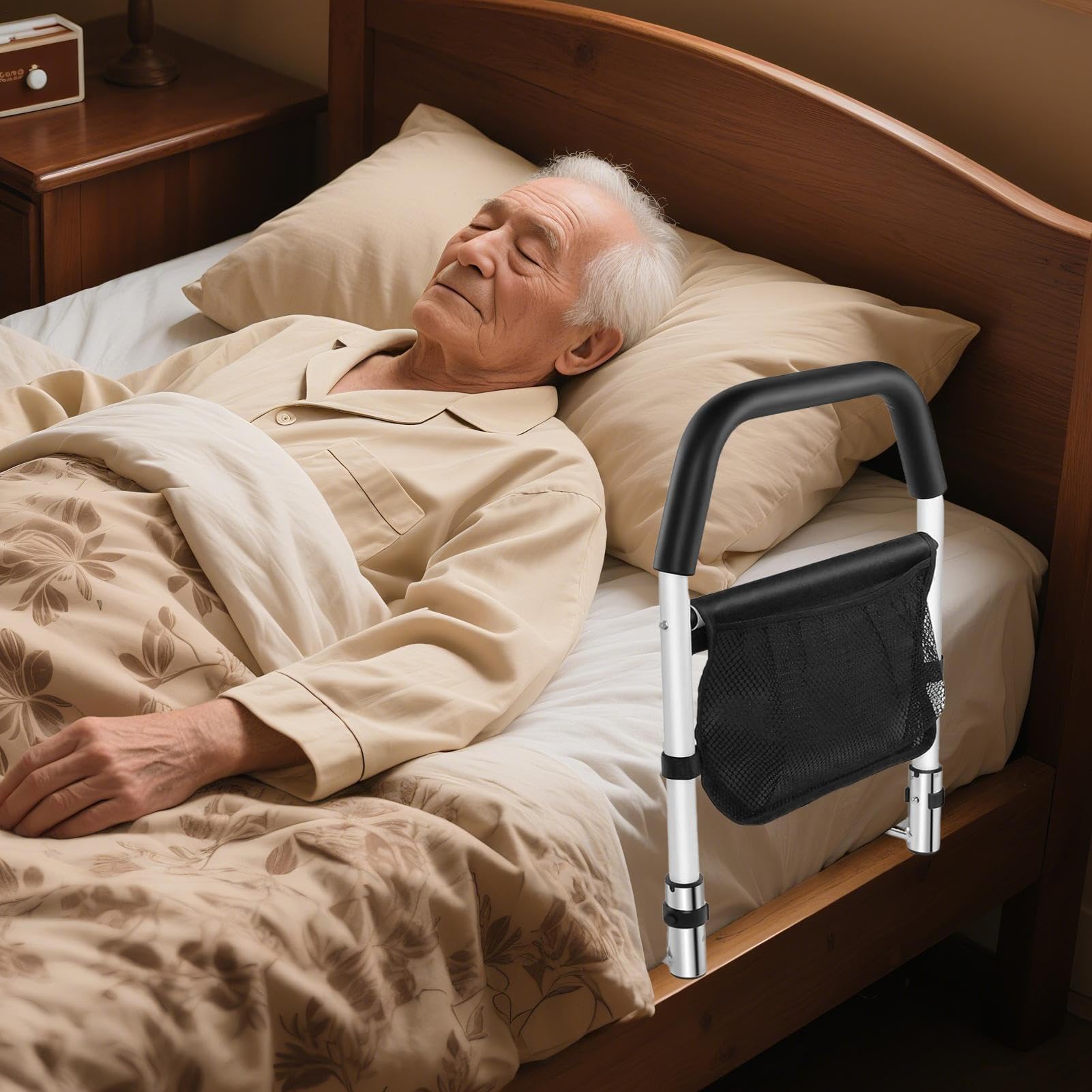 Guida di supporto per letto, maniglia di supporto di sicurezza regolabile, accessorio per prevenzione delle cadute per assistenza domiciliare, assistenza agli anziani, supporto per il sonno