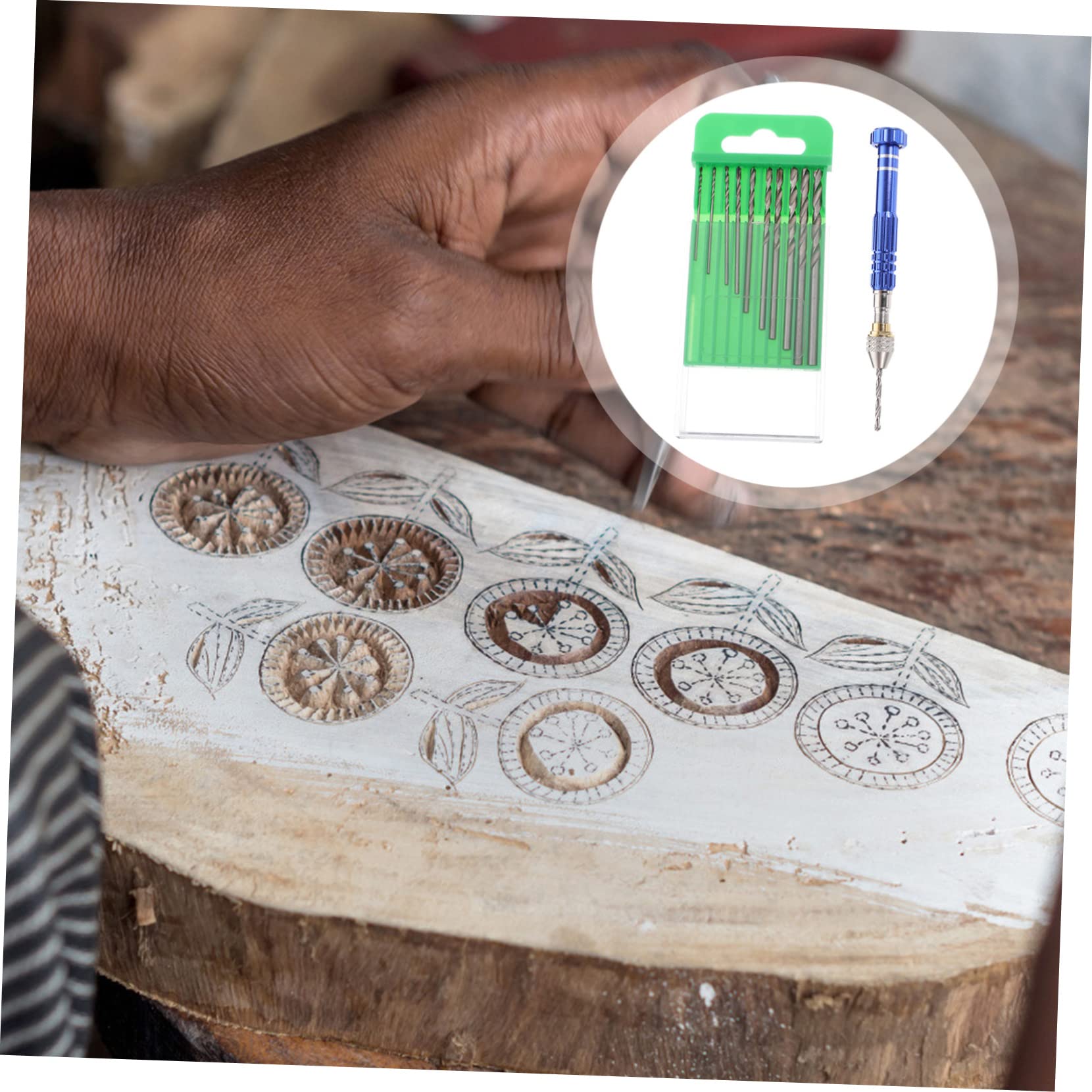 Levemolo Small Hand Drill Set for Jewelry Making 11pc Drilling Tool Kit Pin Vise for DIY Craft